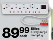 Ellies 6-Way Surge Multiplug-Each