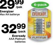 Eveready AAA Platinum Batteries-6 Pack