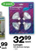 Lumaglo UV Dichroic Lamps 12V-4 Pack