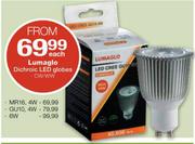 Lumaglo Dichroic LED Globes GU10-4W Each