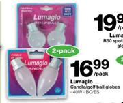 Lumaglo 40W Candle/Golf Ball Globes-2 Pack