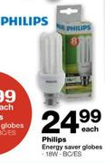 Philips Energy Saver Globes-18W Each
