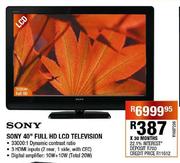 Sony 40" Full HD LCD Television