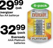 Eveready AAA Platinum Batteries (6-Pack) Per Pack