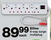 Ellies 6-Way Surge Multiplug Each