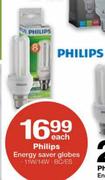 Philips Energy Saver Globes-11W/14W Each