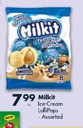 Milkit Ice-Cream LolliPops Assorted-8's