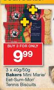 Bakers Mini Marie/Eet-Sum-Mor/Tennis Biscuits-3x40g/50g
