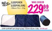 Sleepover Sleeping Bag 180cm x 75cm-135g each