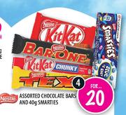 Nestle Assorted Chocolate Bars and 40g Smarties-4's