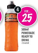 Powerade Ready to Drink Assorted-4 x 500ml
