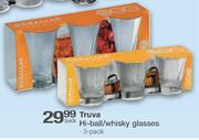 Truva Hi-Ball/Whisky Glasses 3's Pack-Per Pack