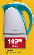 Platinum 360 Deg. Cordless Kettle - 2 Ltr Each