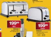 Platinum Stainless Steel Toaster With Bread Tray - 4 Slice