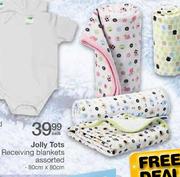 Jolly Tots Receiving Blankets 80 x 80cm-Each