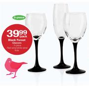 Black Forest White Wine/Red Wine/Flute Glasses -3 piece
