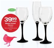 Black Forest Red Wine/White Wine/Flute Glasses-3 Piece