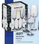 Tanzanite White Wine/Red Wine/Flute Glasses-6 Pack