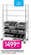 7 Tier Chrome-Plated Steel Bin Rack-Each