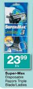 Super-Max Disposable Razors Triple Blade/Ladies-5's