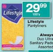 Lifestyle Pantyliners-100's