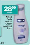 Nivea Body Lotion/Cream Assorted-400ml Each