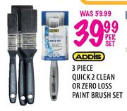 Addis 3 Piece Quick 2 Clean Or Zero Loss Paint Brush Set-Per Set