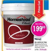 Homestead Classic Acrylic PVA-20ltr
