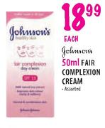 Johnson's Fair Complexion Cream Assorted-50ml each