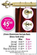 25mm Aluminium Curtain Rod-3m