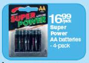 Super Power AA Batteries-4 Pack Per Pack