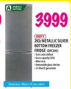 Defy Metallic Silver Bottom Freezer/Fridge-292Ltr