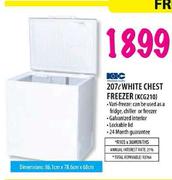 KIC White Chest Freezer-207Ltr 