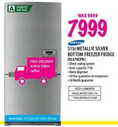 Samsung Metallic Silver Bottom Freezer Fridge-515Ltr