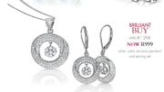 Monella Silver Cubic Zirconia Pendant And Earring Set