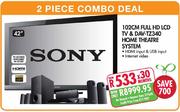 Sony Full HD LCD TV-42"(102cm) & Home Theatre System (DAV-TZ340)