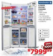 Kelvinator 4-Door Fridge/Freezer (KISZ0SS) - 388 Ltr Nett