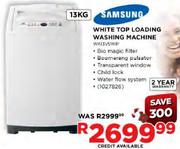 Samsung White Top Loading Washing Machine (WA13V5WIP) - 13kg