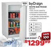 byD:sign White Bar Fridge (MBF120W) - 100 Ltr Nett