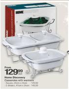 Home Discovery Casseroles With Warmers Square-24cmx24cm Each