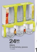 Adora Hi-Ball/Whisky Glasses-3 Pack