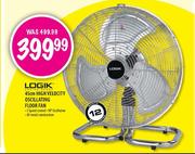 Logik 45cm High Velocity Oscillating Floor Fan