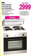 KIC 3 Piece Stainless Steel Oven,Hob and Cookerhood