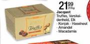 Jacquot Truffes, Verskeidenheid Konjak, Haselneut, Amandel & Macadamia-200g Elk