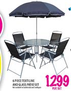 6 Piece Textiline And Glass Patio Set