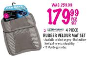 Stingray 4 Piece Rubber Velour Mat Set-Per Set