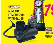 Stramm Mini Air Compressor with Gauge-Each
