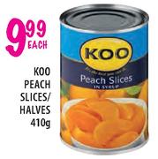 Koo Peach Slices/Halves-410g Each