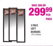 3 Pack Loft Mirrors-975X265mm Per Pack