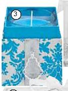 Classic 3 Turquiose Or White Candle In Glass-Each